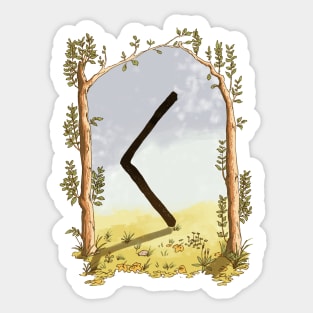 rune kenaz - magical symbol Sticker